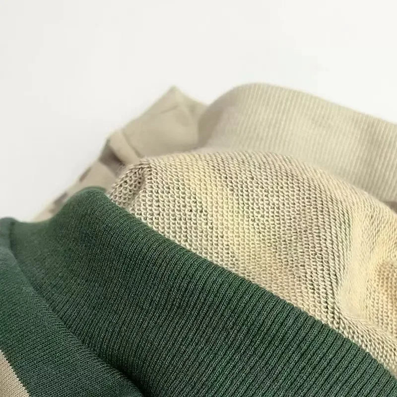 Moletom casual listrado infantil, manga comprida, tops com gola O, pulôver infantil solto, roupas de bebê, meninos, meninas, outono, novo