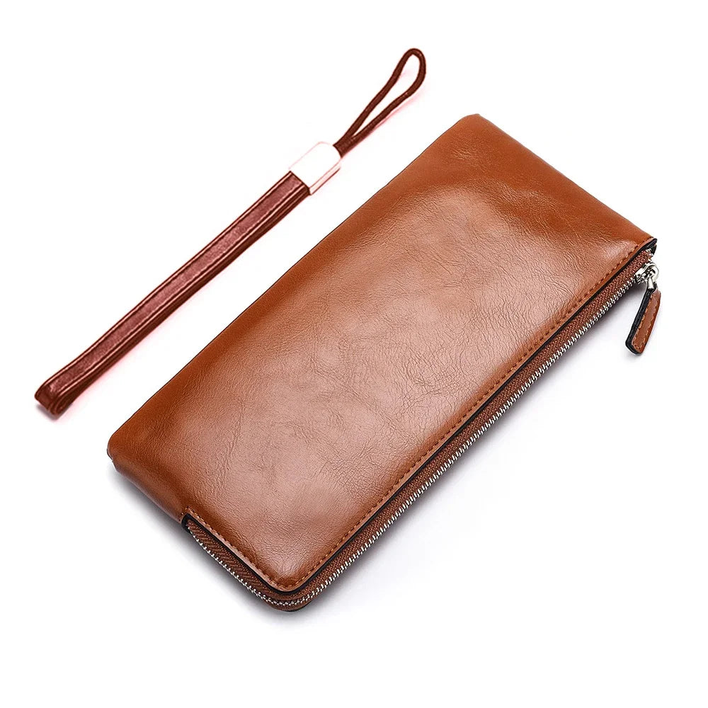 Carteiras clássicas com zíper estilo longo masculino, porta-cartão, grande capacidade, grande para celular, marca de luxo, bolsa masculina, qualidade