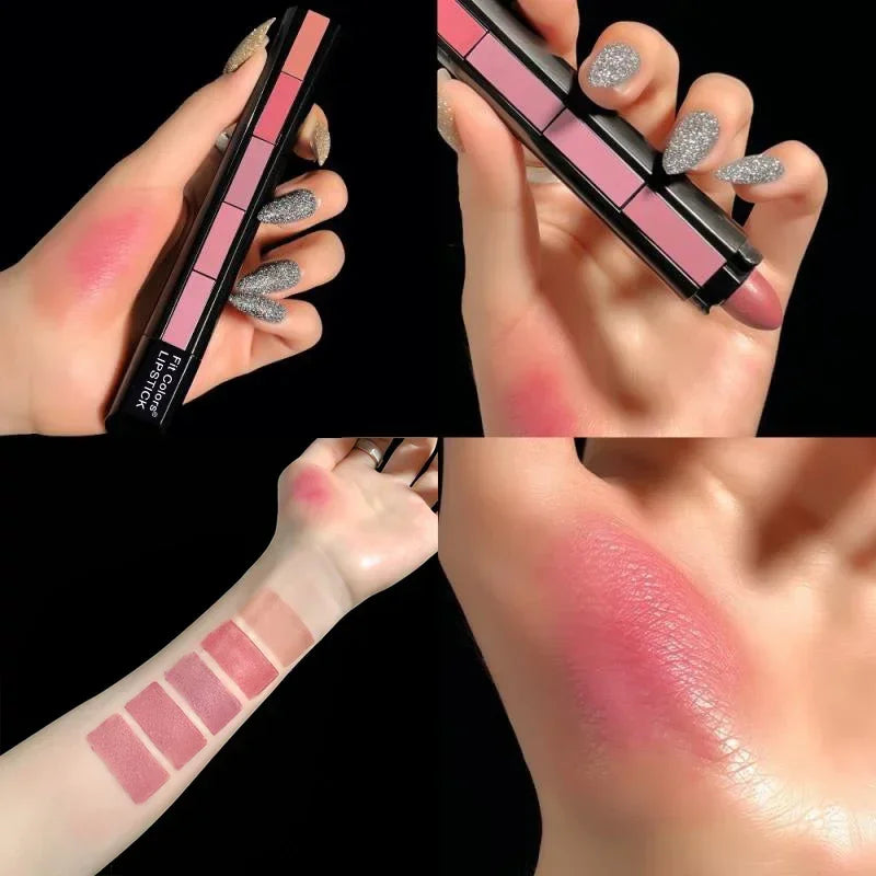 5 em 1 matte kit batom à prova dwaterproof água nude combinação lipgloss de longa duração veludo vermelho mostrar tez sexy batom matiz cosméticos