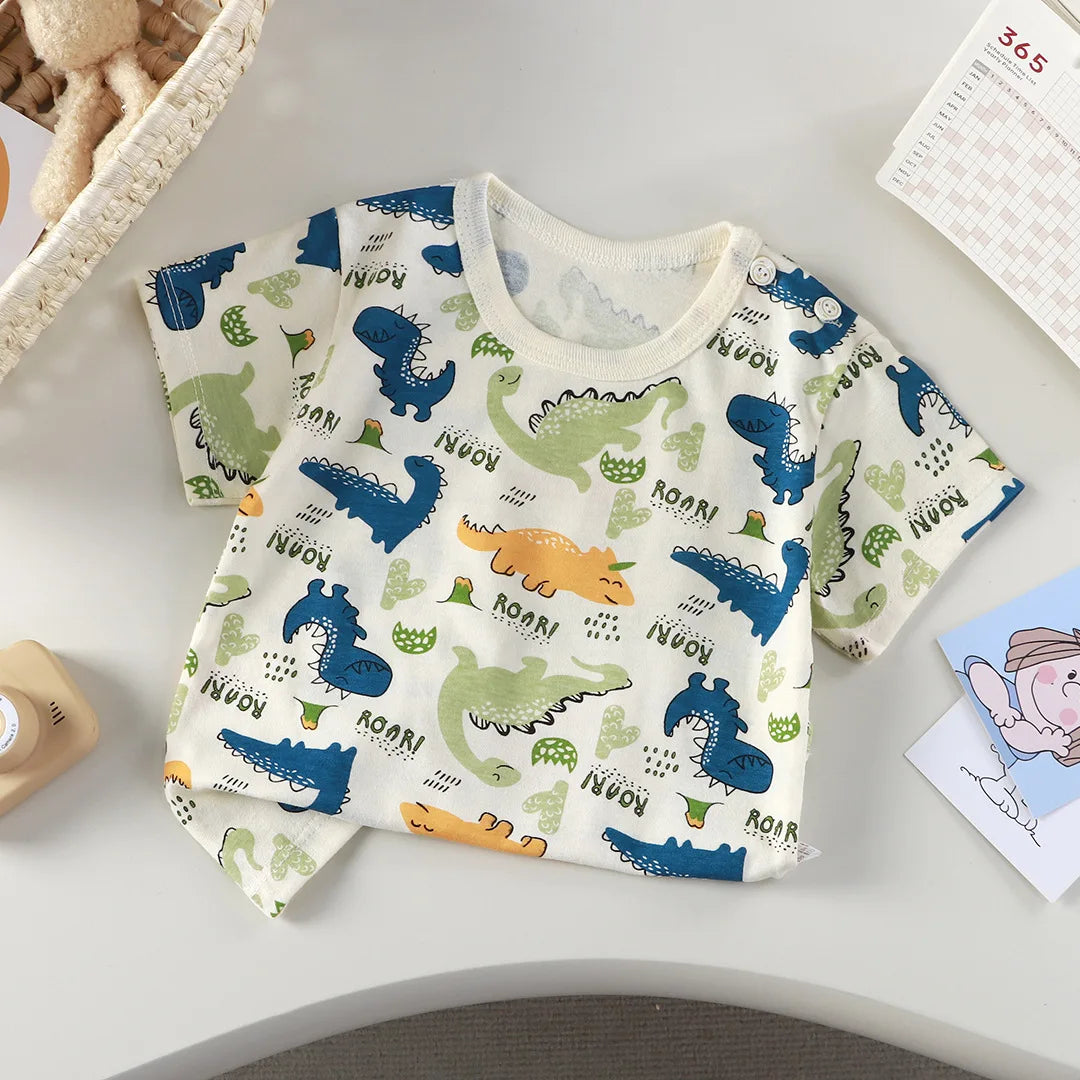 2-6y nova camiseta dos desenhos animados de algodão puro meninas de manga curta verão meia manga topos meninos topos crianças camisetas roupas