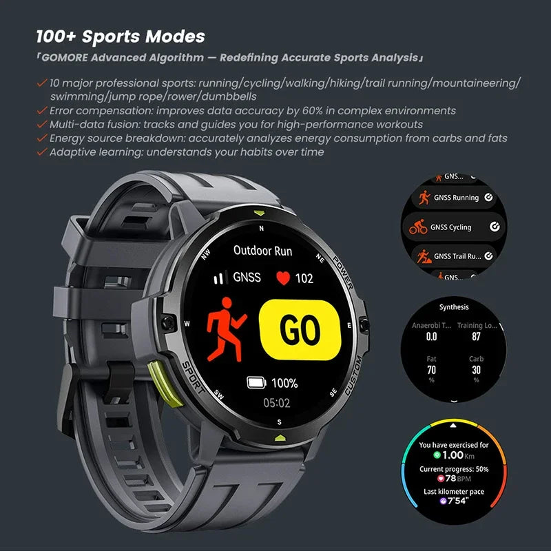 Novo original militar gps smartwatch relógio de fitness 3atm à prova dwaterproof água esportes relógios inteligentes para homem mulher luxo 2026 android