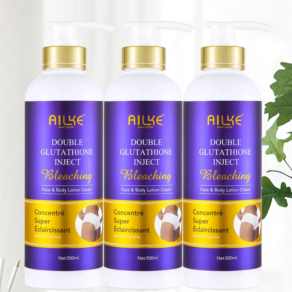 AILKE Clareador de cuidados com a pele, com glutationa dupla, clareador, hidratante, remove manchas escuras, melanina, cuidados faciais brilhantes da pele