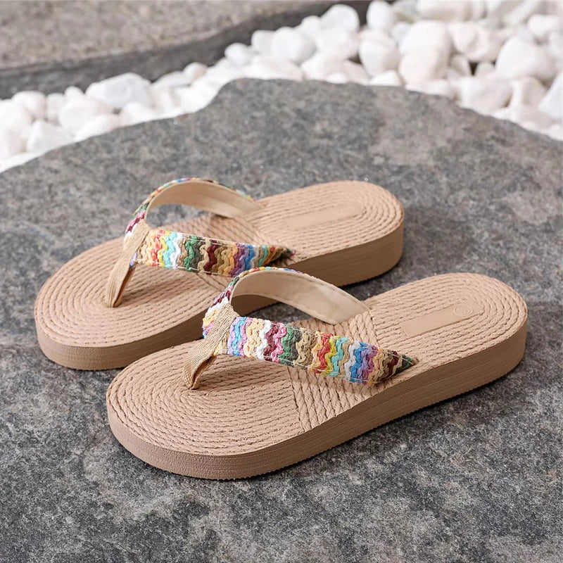 2025 moda impressão flip flops sandálias femininas chinelos de hotel senhoras sapatos indoor ao ar livre flip-flops praia plana slides