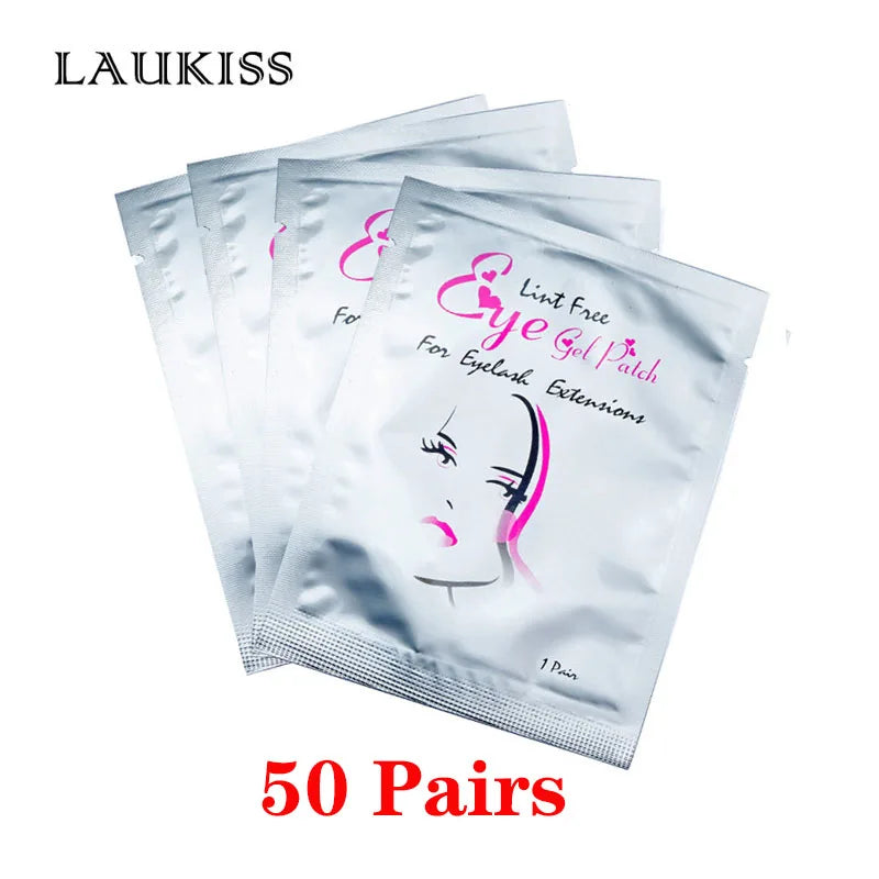 25/50/100 pares de manchas de olho sob as almofadas de cílios para a construção de manchas de papel hidrogel adesivos sem fiapos rosa para cílios postiços LAUKISS