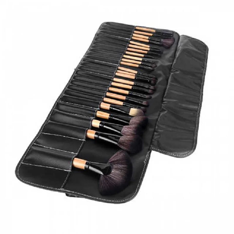 24 pçs/set conjuntos de pincéis de maquiagem profissional pincéis cosméticos sobrancelha pó fundação sombras escova compõem ferramentas com saco de presente