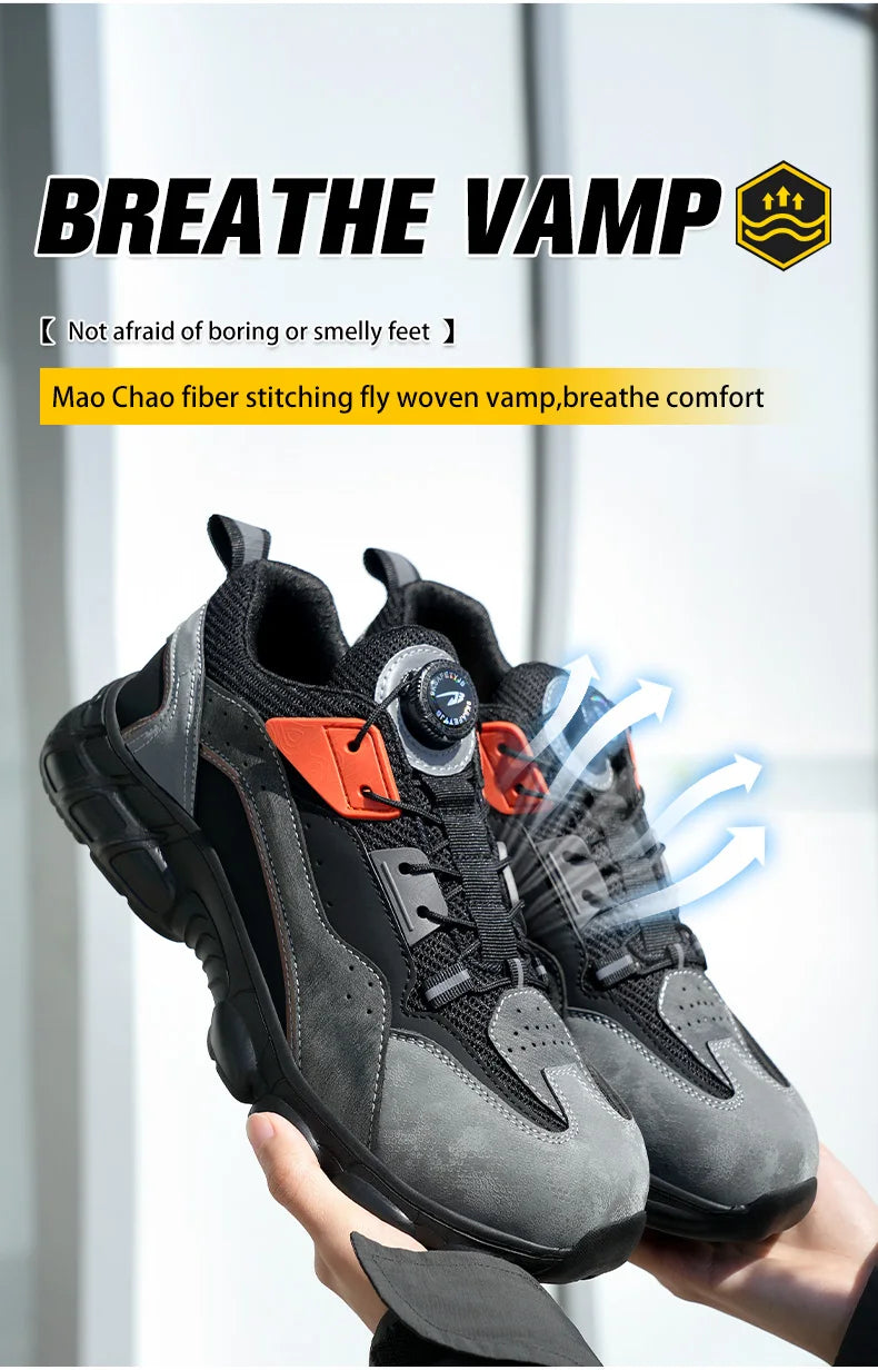 Sapatos de segurança de trabalho de dedo do pé de aço masculino leve indestrutível botas de trabalho de segurança homens proteção tênis de trabalho tamanho 47 48