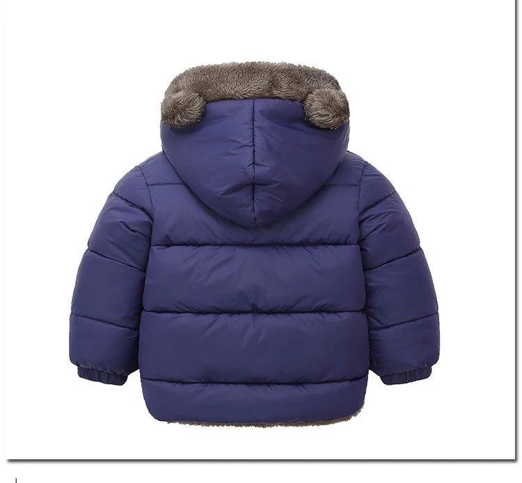 Crianças grossas para baixo jaquetas inverno engrossar casacos de pelúcia para meninos meninas cor sólida com capuz jaquetas 2-6 anos crianças parka outerwear