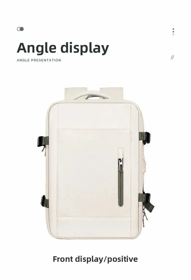 Mochila de viagem expansível de grande capacidade, bolsa de ombro dupla para viagens de negócios, montanhismo e transporte de computador