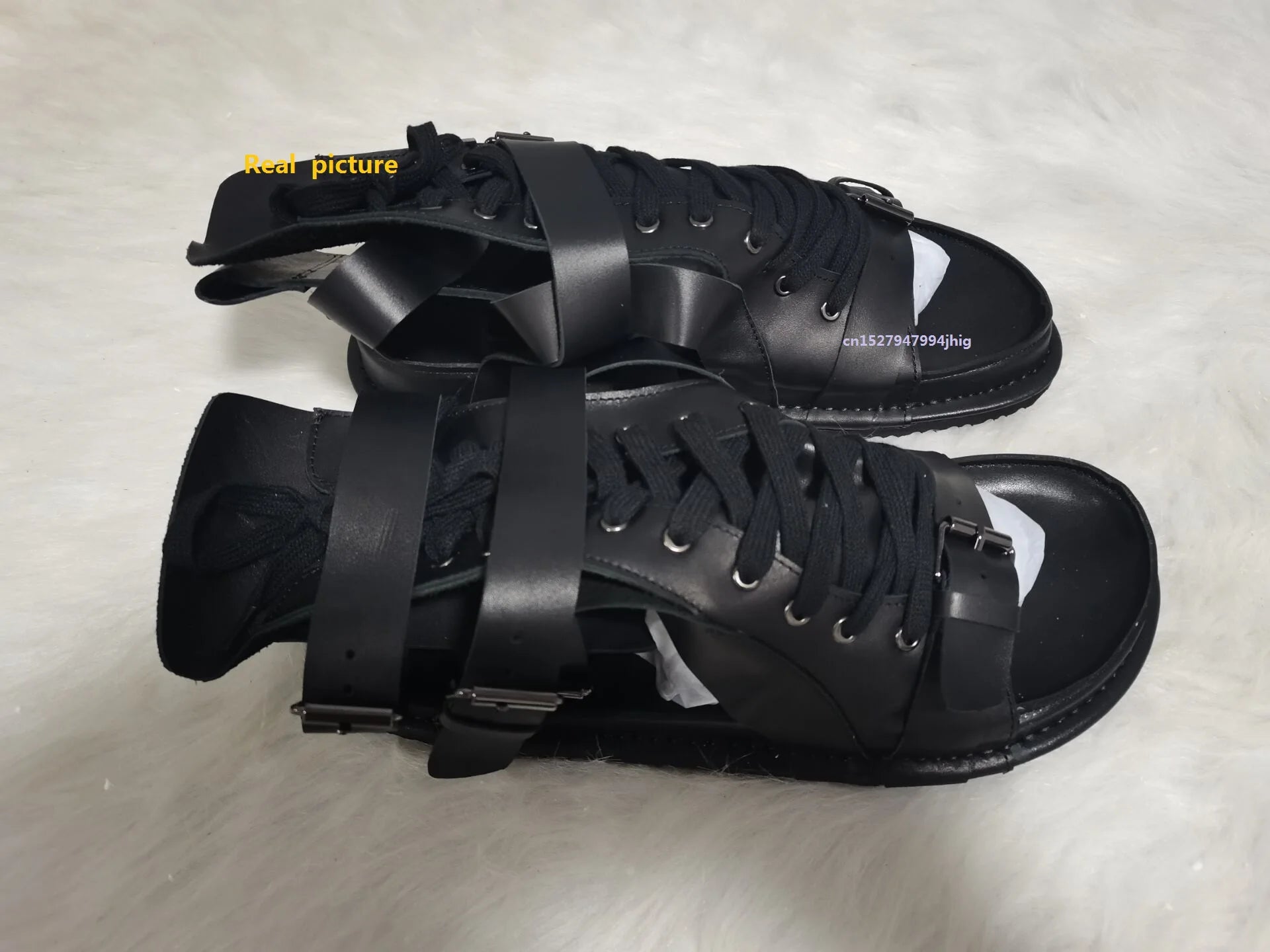 Tuziblobo sandálias masculinas de couro legítimo, roma, sapatos preto, sandálias gladiador, high-top, chinelos de verão para homens