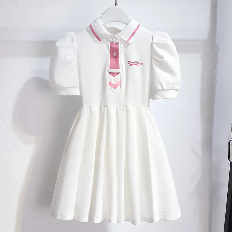 Novo Vestido Estilo Coreano 2026 para Crianças, Vestido de Verão Doce com Alças e Tule para Meninas