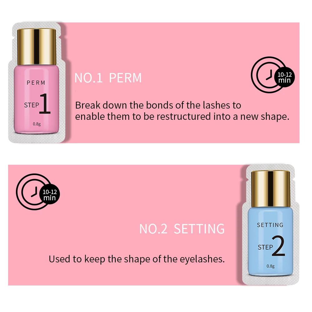 Lash Lift Loção Sachet, Perm e Setting Loção, Ferramentas de Maquiagem dos Olhos, 8-12 Minutos, 0,8g por Saco, 10 Pares por Lote