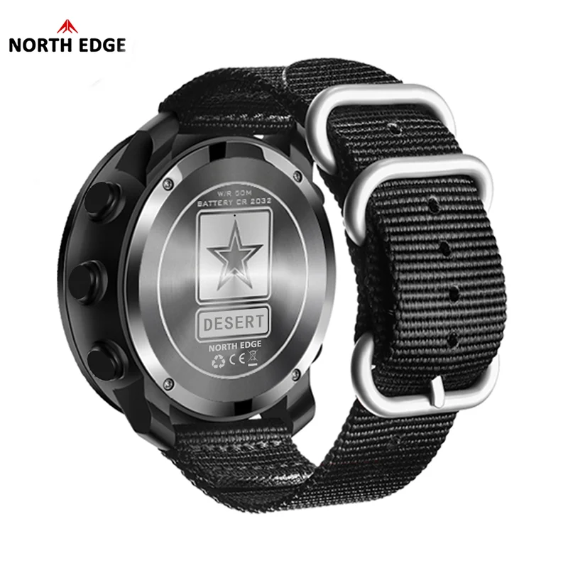 North edge deserto relógio digital masculino esportes ao ar livre correndo natação esporte ao ar livre relógios altímetro barômetro bússola wr50m