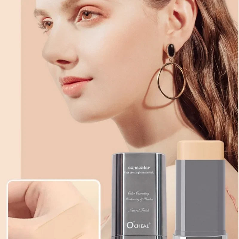 Bastão de Corretivo Líquido - Cobre Marcas de Acne, Olheiras, Tatuagens e Sardas, Base Cosmética de Cobertura Total para o Rosto