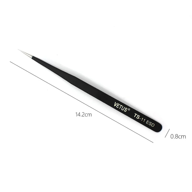 Veterus 100% marca antiestática esd pinças de aço inoxidável cílios compõem nipper artesanato ferramentas de maquiagem & acessórios