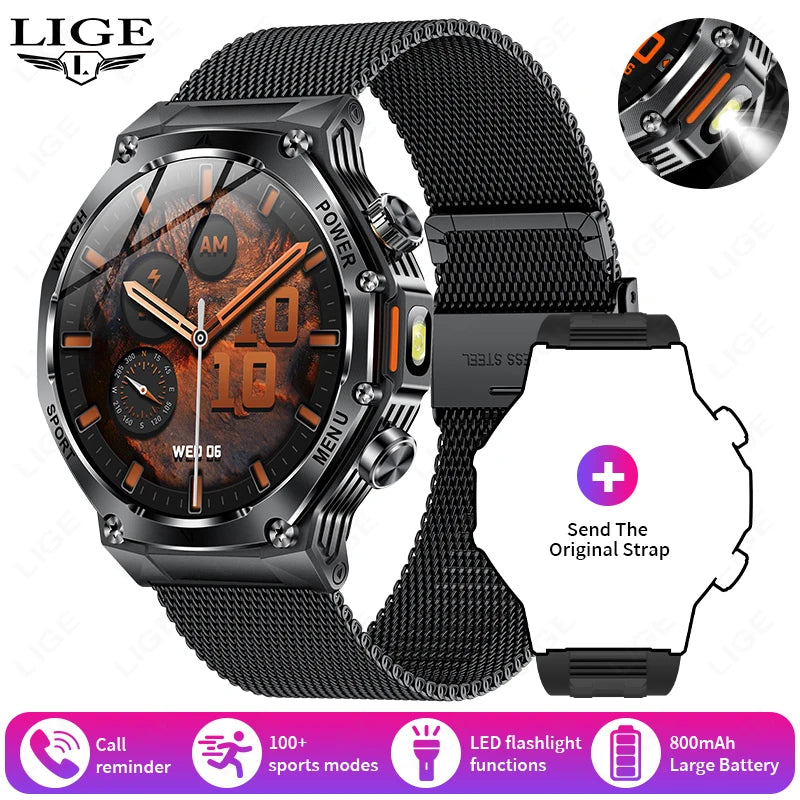 Novo relógio inteligente masculino 2025 chamada bluetooth um clique conexão relógios ip67 à prova dip67 água 800mah bateria smartwatch homem android ios