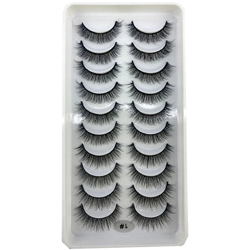 Vários estilos 10 pares naturais 3d vison cílios postiços kit de maquiagem cílios de vison extensão cílios curtos