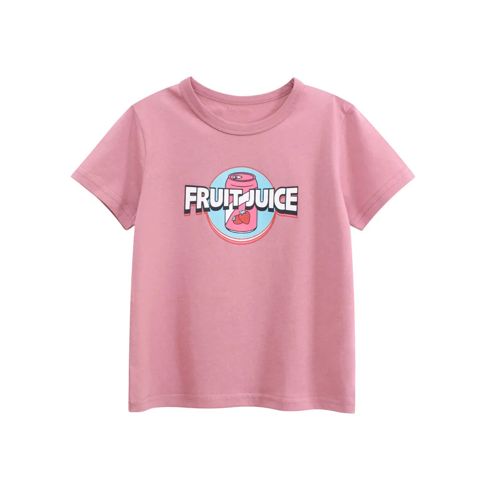 Camisetas dos desenhos animados da menina 2025 crianças 100% algodão roupas bonitos cão gato elefante crianças meninas manga curta casual esporte topo t