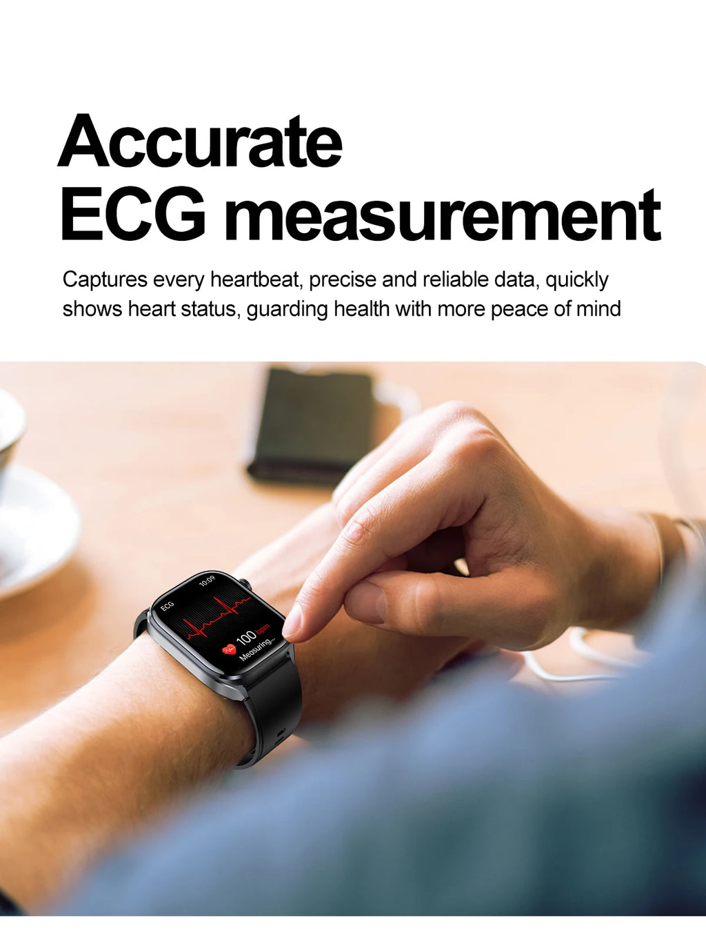 Novo Smartwatch 2026 com ECG Preciso, Análise de Saúde Cardíaca, Análise de Sangue, Lipídios no Sangue, Pressão Arterial e Chamada Bluetooth para Homens