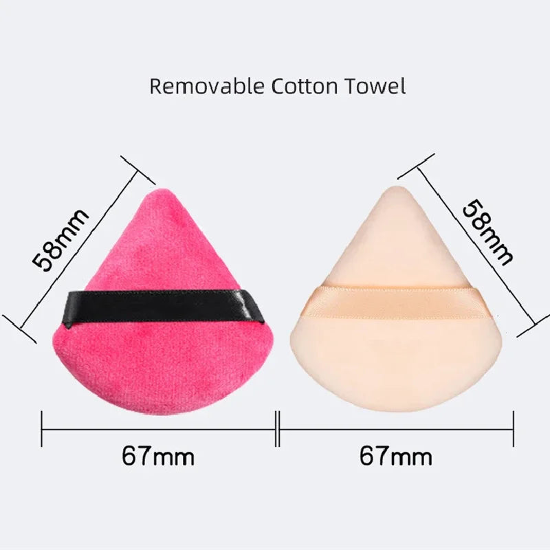 Veludo cosméticos fundação puff macio triângulo maquiagem puffs feminino rosto beleza esponja liquidificador lavável maquiagem em pó acessórios
