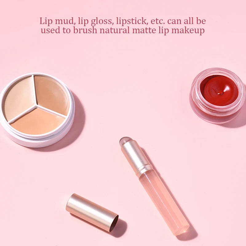 Pincel de maquiagem corretivo labial de silicone, pincel de silicone para bálsamo labial, brilho labial, batom multifuncional