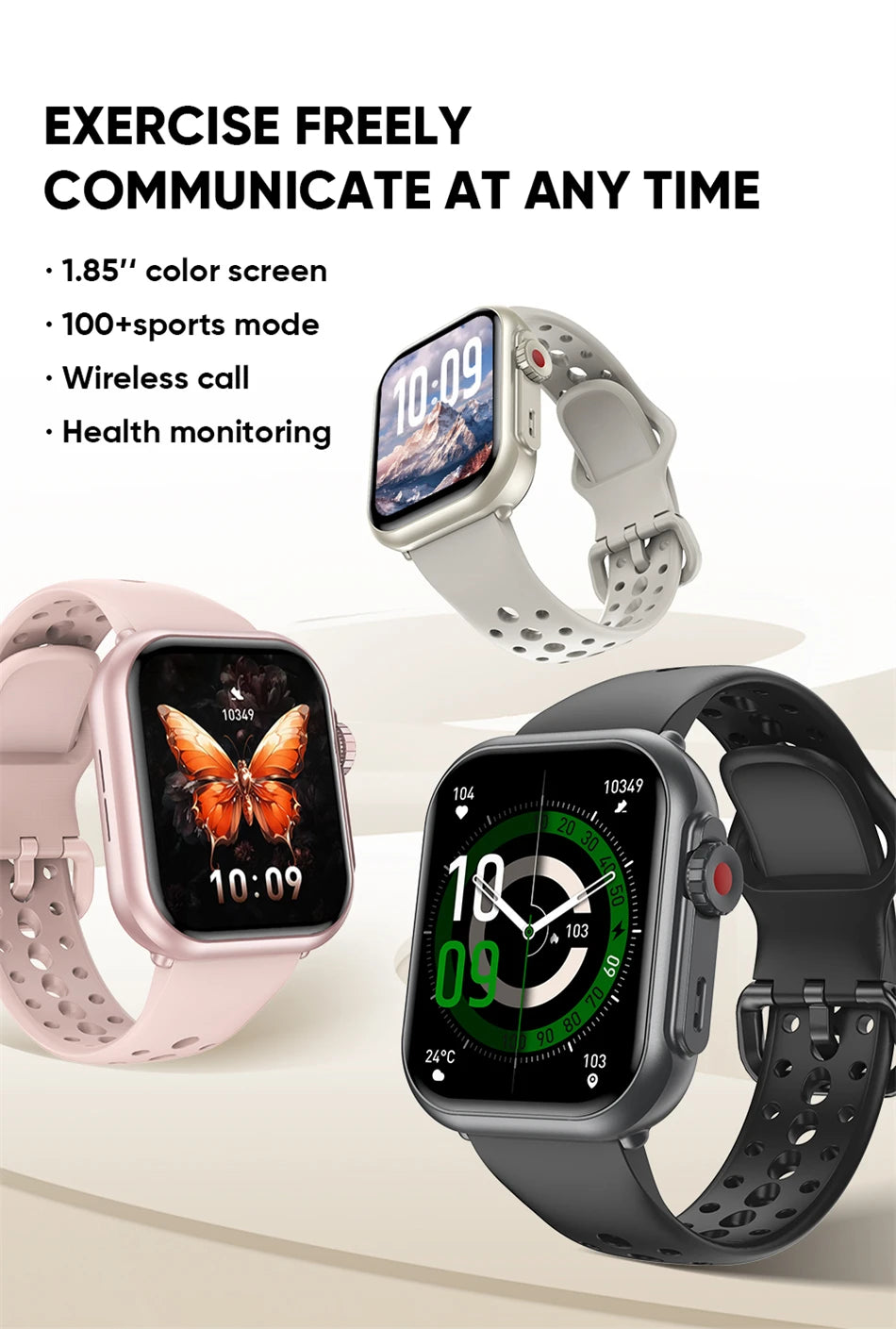 2026 moda feminina relógio ultra2 se relógios inteligentes 1000mah 1.85 "amoled tela de toque completa bt chamada smartwatch para android ios ladie