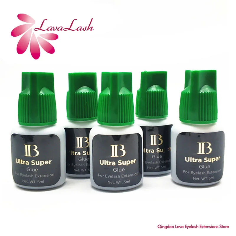 5 garrafas originais ibeauty ib ultra super cola para extensões de cílios 5ml coreia tampa verde lash cola ferramentas de maquiagem atacado