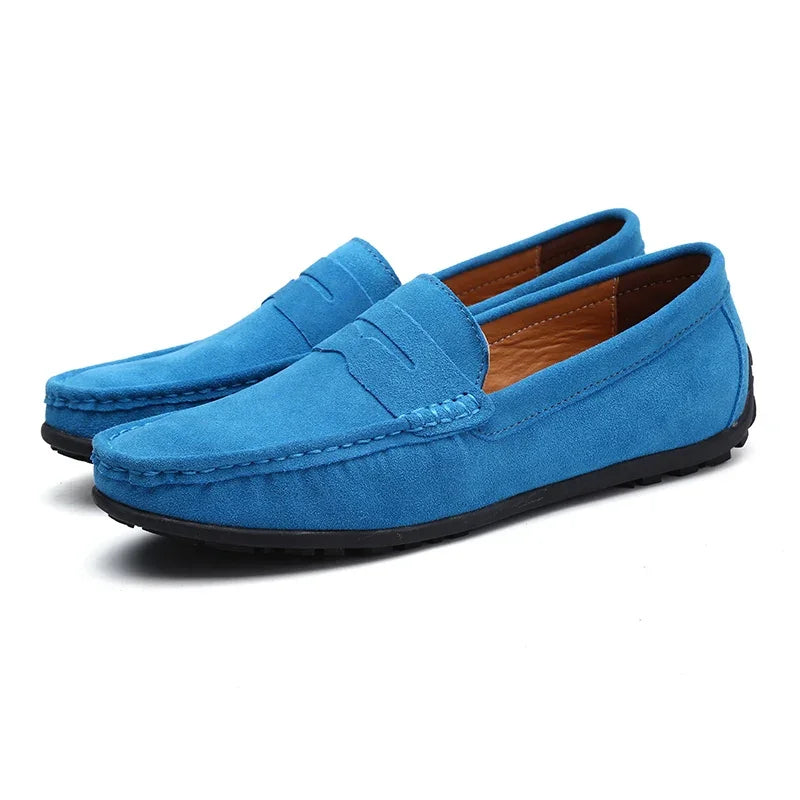 Couro do plutônio camurça de vaca sapatos masculinos marca luxo casual formal mocassins calçados preto masculino sapatos de condução hombres