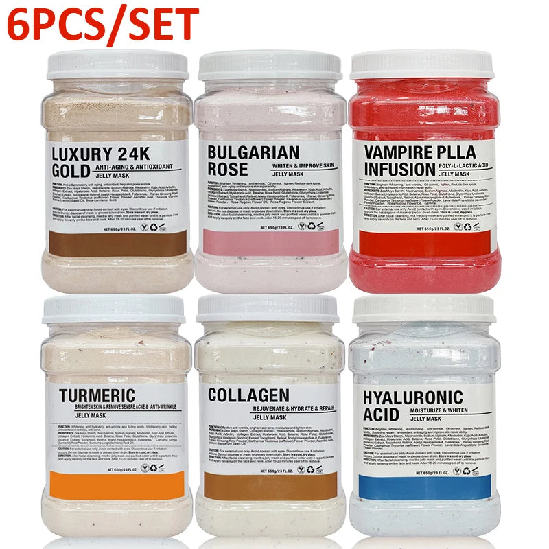 6 PCS Jelly Mask Powder Atacado 650G Máscaras Profissionais Salão de Beleza Use Produtos de Cuidados com a Pele Facial