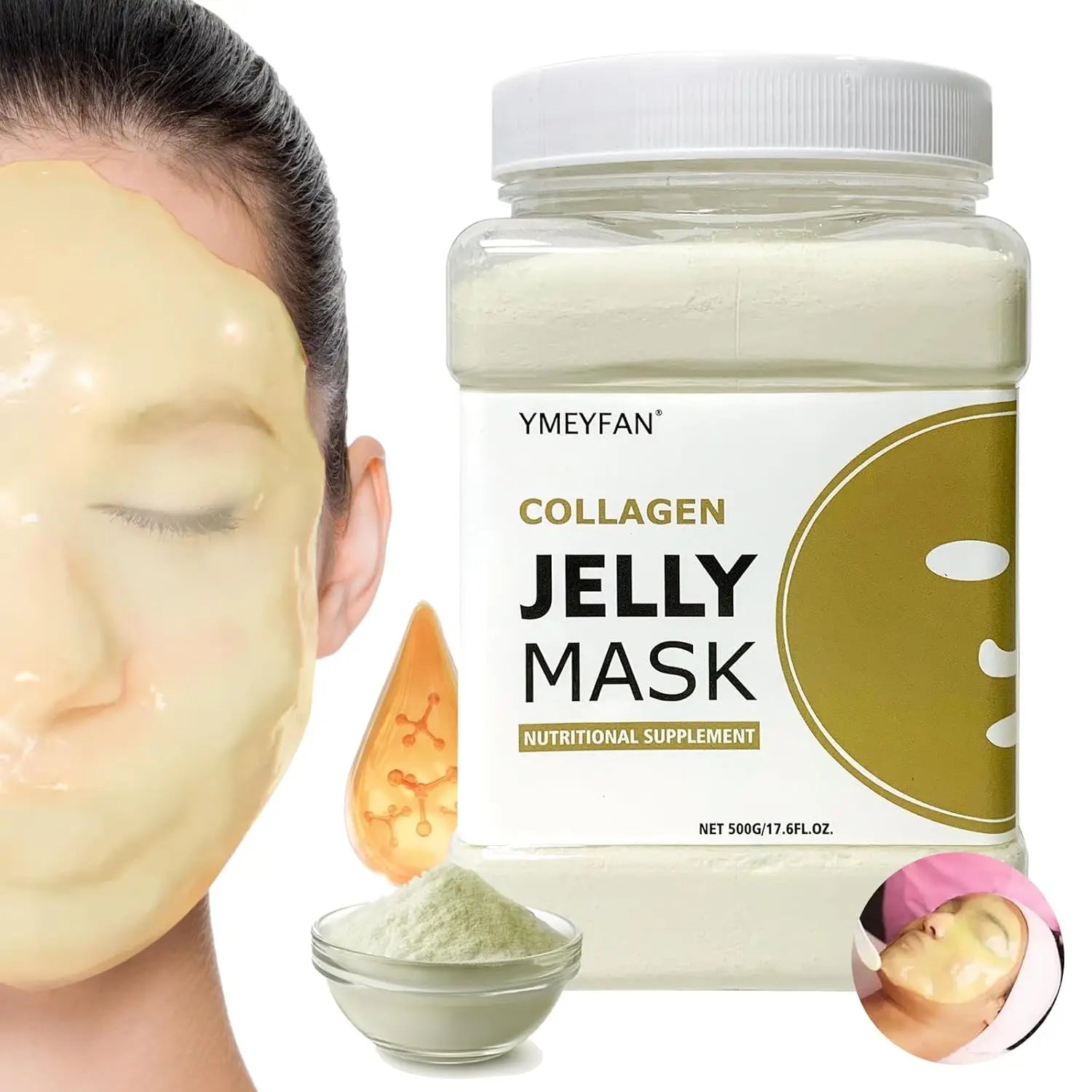 Máscara facial de gelatina em pó para tratamentos faciais, suprimentos para esteticistas, beleza profissional, cuidados com a pele, atacado, máscara em massa