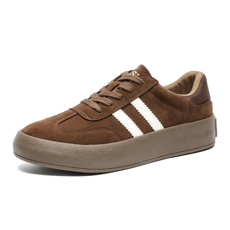 Sapatos de tabuleiro casuais de sola grossa para homens sola grossa sapatos casuais tênis de couro tudo sola macia dentro aumentar sapatos