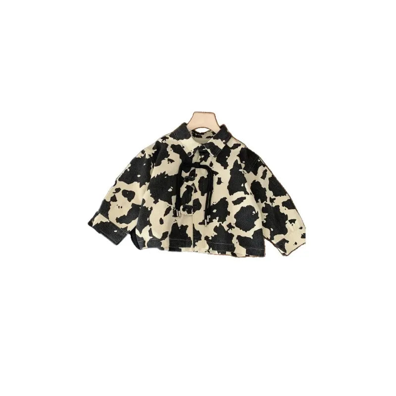 Meninos primavera contraste cor casaco curto crianças turn-down colarinho solto casual cardigan jaqueta