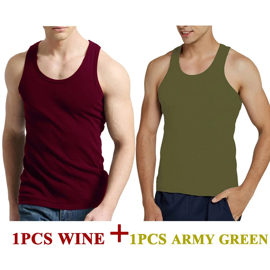 Regatas masculinas 100% algodão sólido colete masculino respirável sem mangas topos fino casual ginásio correndo confortável camiseta presente dos homens