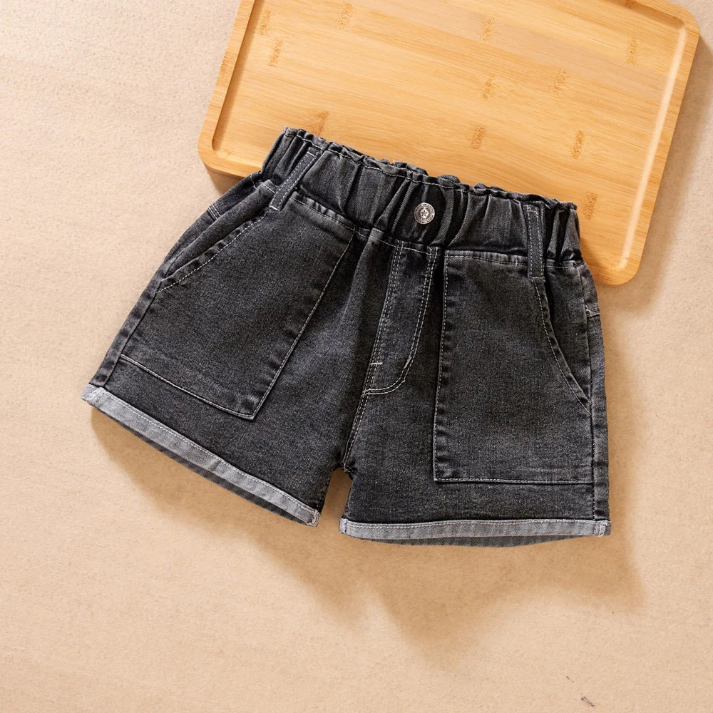 IENENS Roupas de verão para bebês meninas, shorts jeans, calças jeans, roupas infantis, calças curtas casuais para meninas, calças infantis