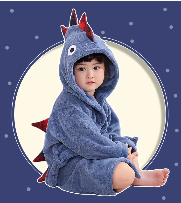 Roupão Infantil Absorvente Quente Robe Banho Bebé Macio Crianças Toalha Capuz Banho Grande Toalha Banho Bebé Roupa Banho Praia Robe Menina Pijama Menino Casa Toddler Lar