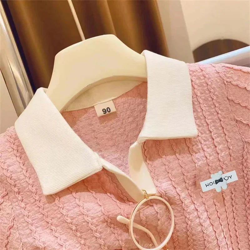 Meninas conjunto de roupas verão crianças bonito doce manga curta topo + shorts 2 pçs roupas crianças conforto casual ternos esportivos 2-10y