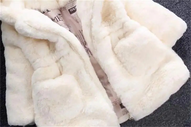Casaco de inverno para crianças jaqueta de lã com capuz engrossar manter quente casacos da menina presentes de ano novo meninas roupas de outono traje de natal