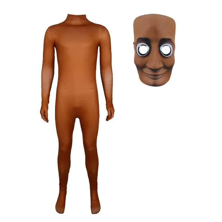 Desenhos animados tung tung tung sahur traje crianças manga longa bodysuits desempenho de palco halloween carnaval macacão máscara conjuntos