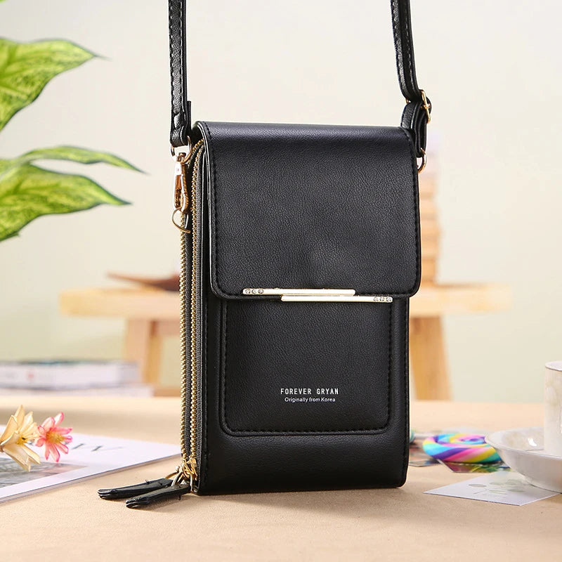 PU Leather Touch Screen Shoulder Bag para Mulheres, Feminino Crossbody Bolsas, Bolsa de telefone Bolsa de mão de grande capacidade, Drop Shipping, Novo