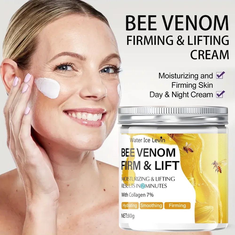 Creme Firmador e Reafirmante com Veneno de Abelha - 80g, Absorve em 2 Minutos, Não Oleoso e Hidratante, Adequado para Todos os Tons de Pele Clara, Fórmula Sem Álcool, Ilumina e Uniformiza o Tom da Pele