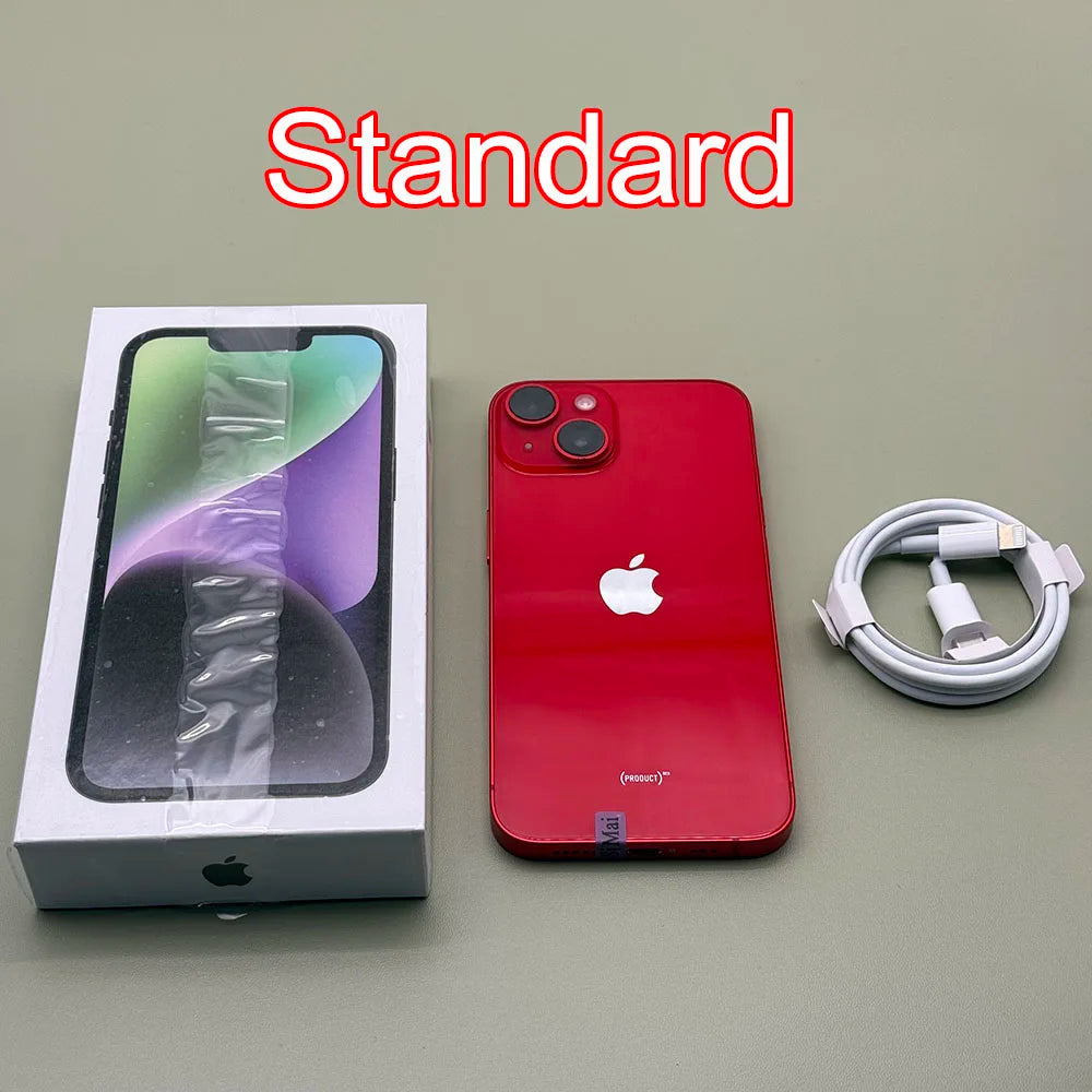100% original iPhone 14 Dual eSIM Celular 6.1 "OLED Face ID A15 5G Phone Versão dos EUA