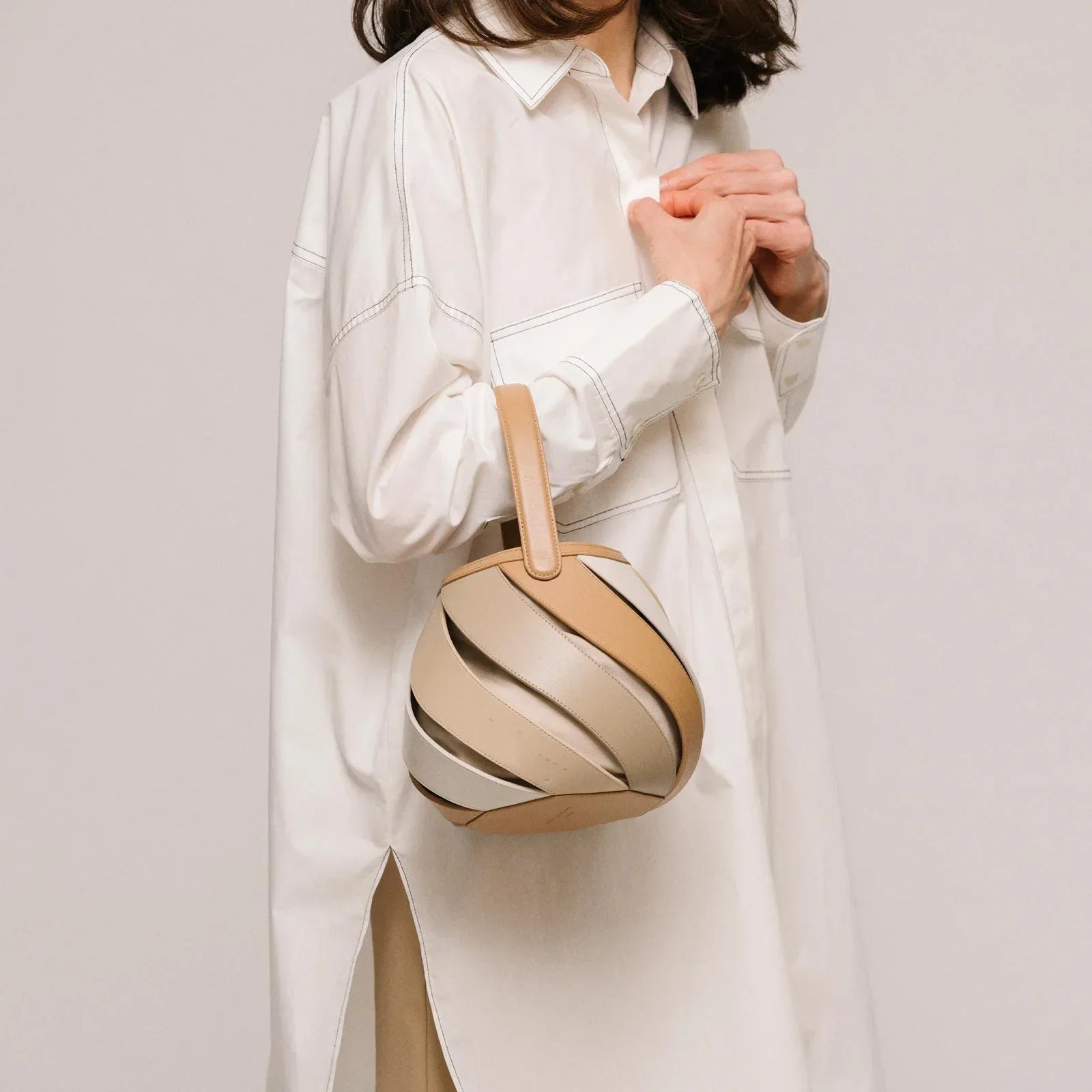 Bolsa feminina retrô de balde geométrico, elegante bolsa versátil de textura feminina, estilista de luxo, 2023