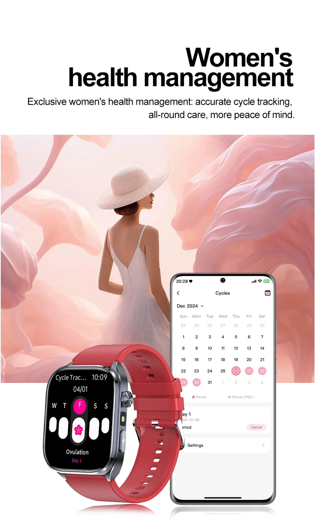 Novo Smartwatch 2026 com ECG Preciso, Análise de Saúde Cardíaca, Análise de Sangue, Lipídios no Sangue, Pressão Arterial e Chamada Bluetooth para Homens