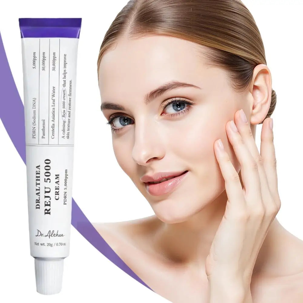 Creme Facial Calmante PDRN REJU 5000 com Pantenol e Centella Asiatica para Redução de Rugas, Cuidado Facial, Skincare Coreano