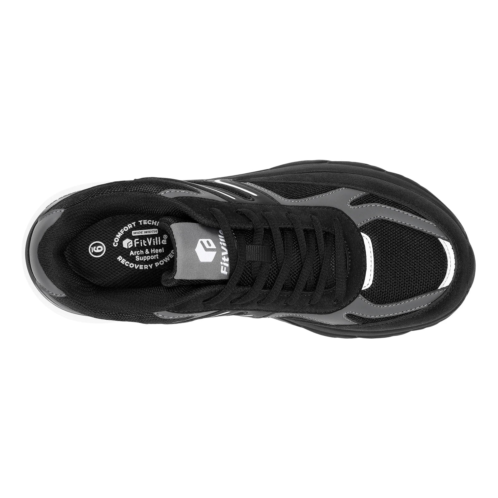 Fittington sapatos largos para homens sapatos de caminhada tênis casuais sapatos ortopédicos suporte de arco para fascite plantar neuropatia