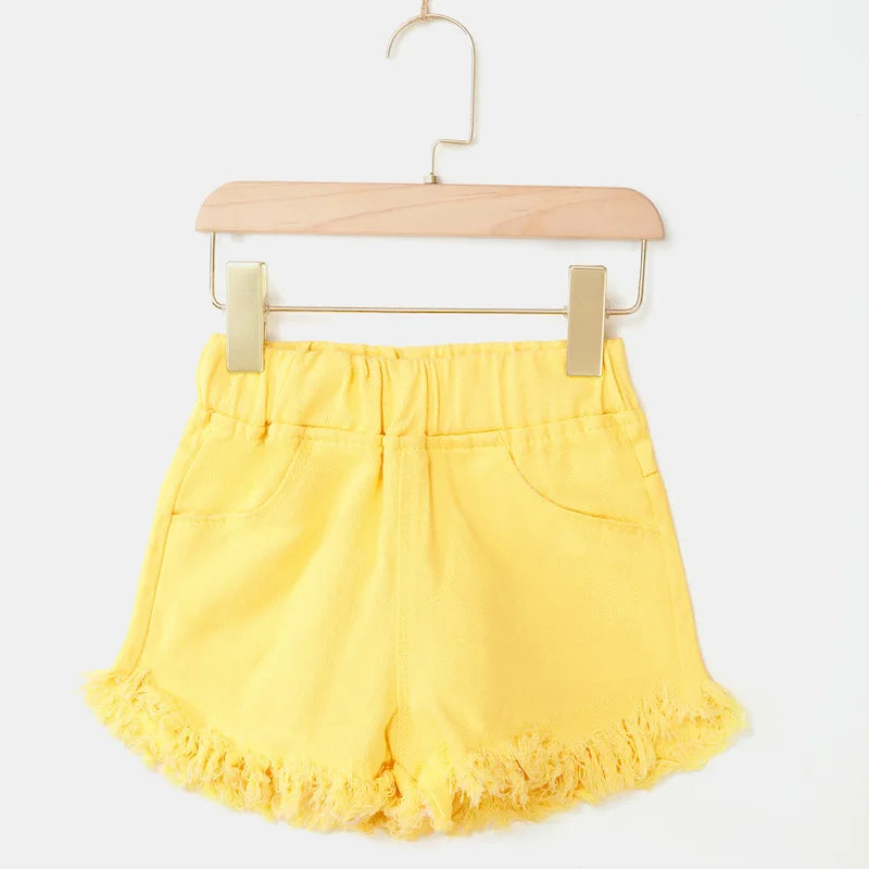 IENENS Roupas de verão para bebês meninas, shorts jeans, calças jeans, roupas infantis, calças curtas casuais para meninas, calças infantis