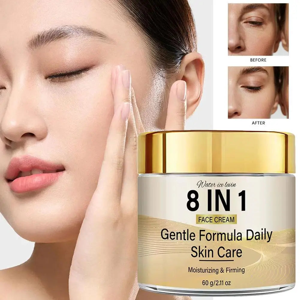 Creme Facial 8 em 1 com Retinol, Colágeno, Niacinamida e Ácido Hialurônico. Creme Facial Firmador e Hidratante 1/2PCS