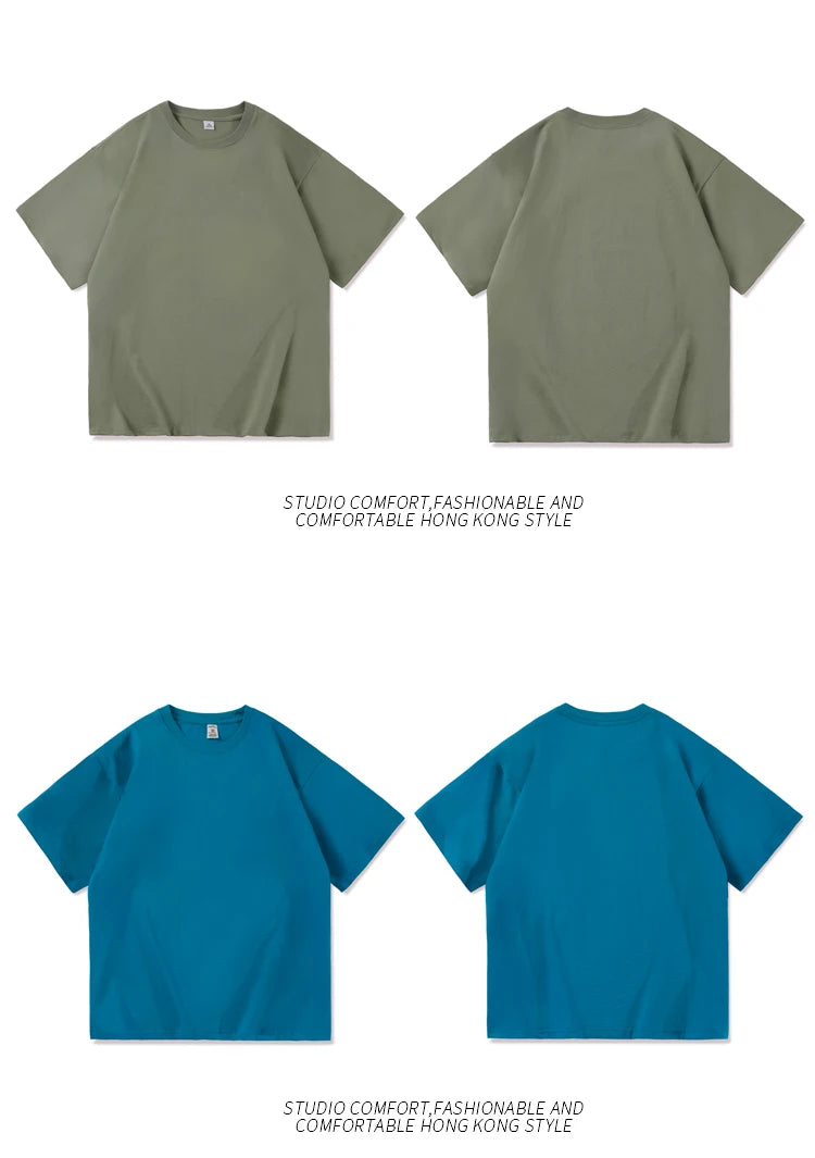 Novo verão masculino t camisa moda sólida básico solto hip hop manga curta camisetas para homens feminino casual algodão streetwear topo t