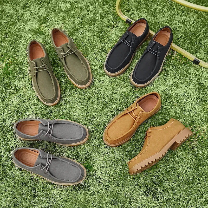Sapatos casuais de couro mocassins clássicos masculinos rendas até derby sapatos retro workwear sapatos de alta qualidade ao ar livre sapato de caminhada de montanha