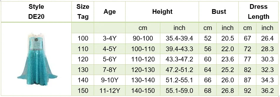 Crianças neve branca cinderela aurora anna elsa traje menina cosplay vestido crianças encanto mirabel pequena sereia roupas de halloween