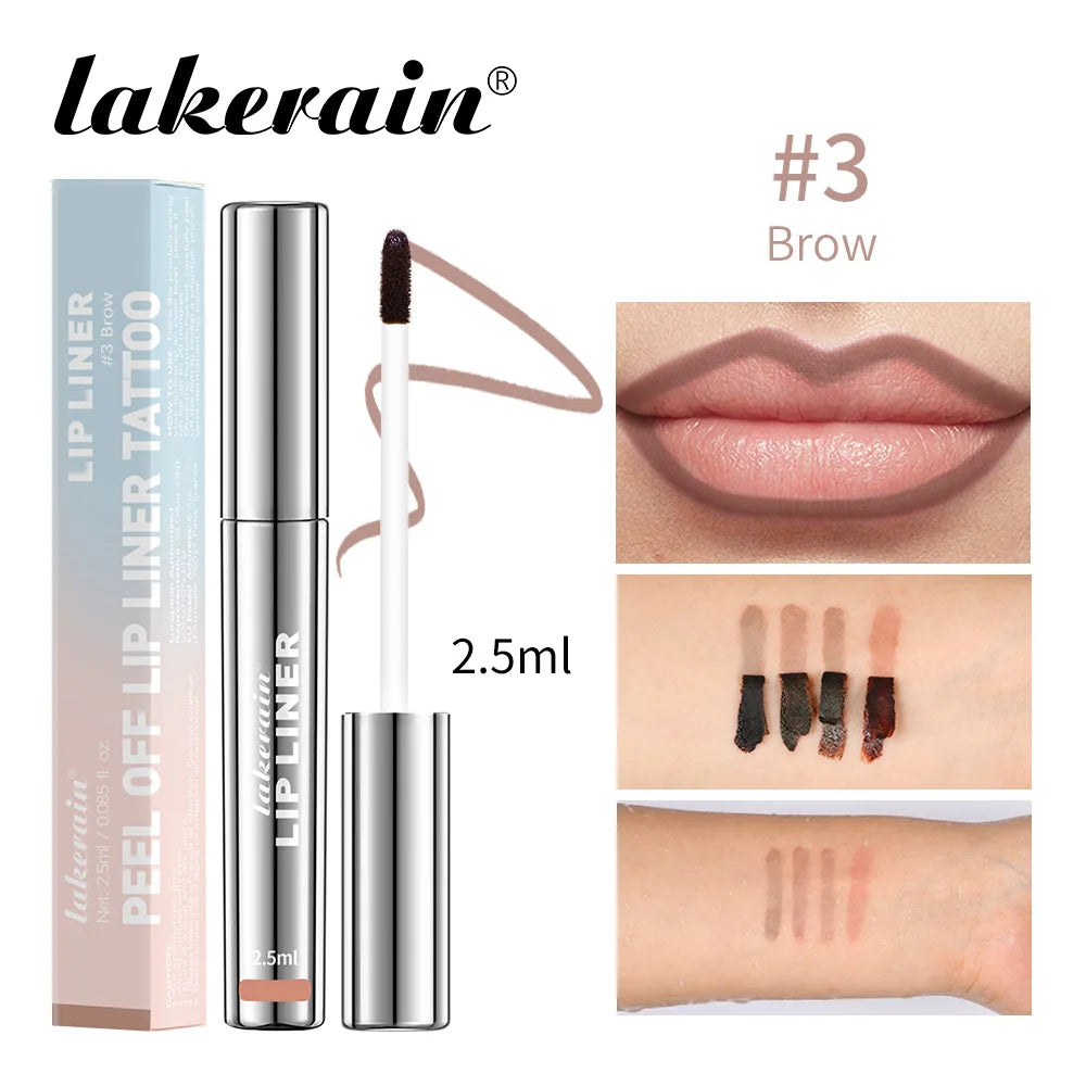 Lakerain 4 cores descascar tatuagem delineador labial-à prova d'água de longa duração fosco antiaderente desbotado matiz labial sexy maquiagem de contorno vermelho